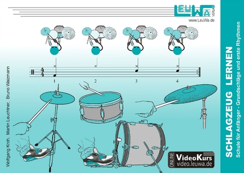 Schlagzeug lernen, Schule f&uuml;r Anf&auml;nger - Wolfgang Kroh, Martin Leuchtner, Bruno Waizmann