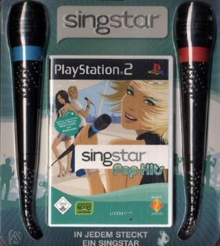 SingStar Pop Hits, PS2-DVD m. 2 Mikrofonen u. USB-Konverter