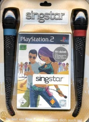 SingStar, PS2-DVD m. 2 Mikrofonen u. USB-Konverter