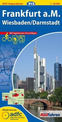 ADFC-Regionalkarte Frankfurt a. M. Wiesbaden/Darmstadt mit Tagestouren-Vorschl&auml;gen, 1:50.000, rei&szlig;- und wetterfest, GPS-Tracks Download