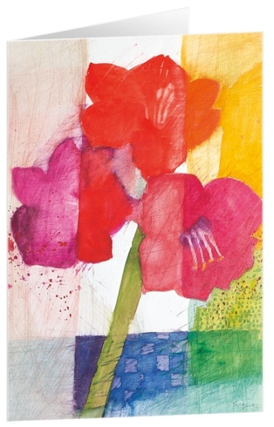 Kunstkarten "Amaryllis" - 5 St&uuml;ck
