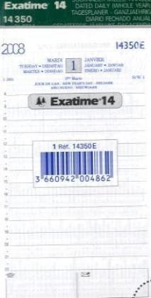 Exatime u. Timer 14, Kalender-Einlage, 1 Tag pro Seite-Kalendarium 2008