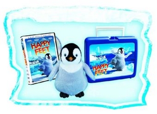 Happy Feet Frühstücksbox, 2 DVDs + Plüschpinguin, dtsch., portug. u. engl. Version