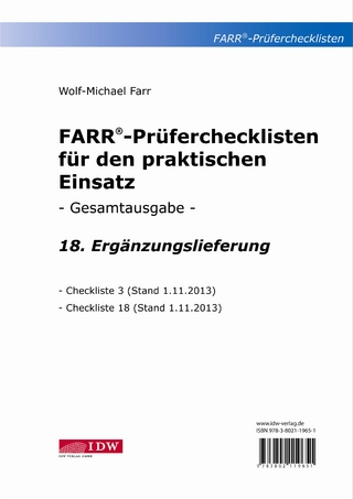 FARR Prüferchecklisten für den praktischen Einsatz / FARR Prüferchecklisten für den praktischen Einsatz - 18. Ergänzungslieferung