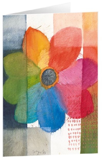 Kunstkarten "Bunte Bl&uuml;te" - 5 St&uuml;ck