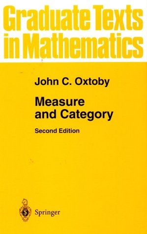 Measure and Category -  John C. Oxtoby