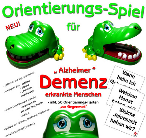 Alzheimer Demenz - Krokodil Orientierungsspiel 50