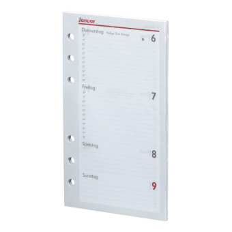 Zeitplaner kompakt, A6, Einlagenbl&auml;tter Kalender (Nr.02-0058) 2018