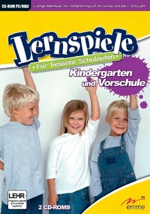 Lernspiele F&uuml;r bessere Schulnoten, Kindergarten und Vorschule, 2 CD-ROMs
