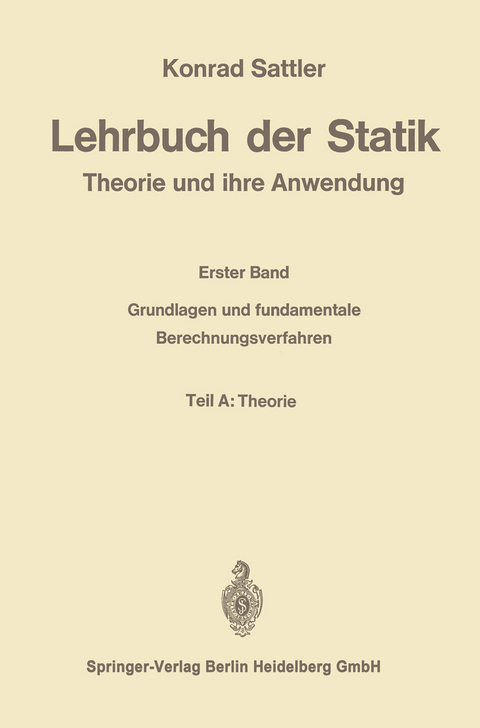 Lehrbuch der Statik - Konrad Sattler
