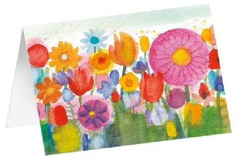 Kunstkarten "Blumenwiese" - 5 St&uuml;ck