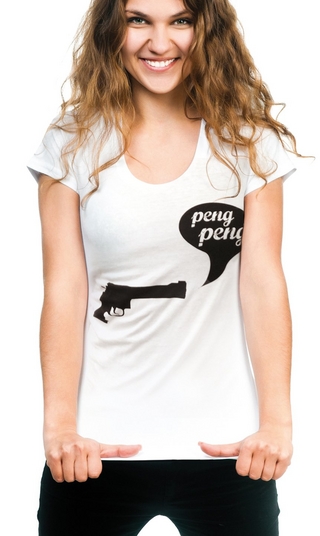 Krimiwelt Damenshirt Peng Gr.XL
