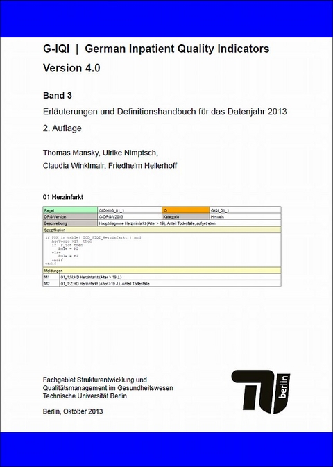 G-IQI : German Inpatient Quality Indicators. Version 4.0. - Band 3 - 