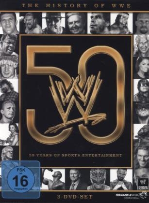 THE HISTORY OF WWE: 50 YEARS OF SPORTS ENTERTAINMENT, 3 DVDs