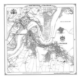 Rochester and Chatham 1863 Heritahge Cartograhy Victorian Town Map