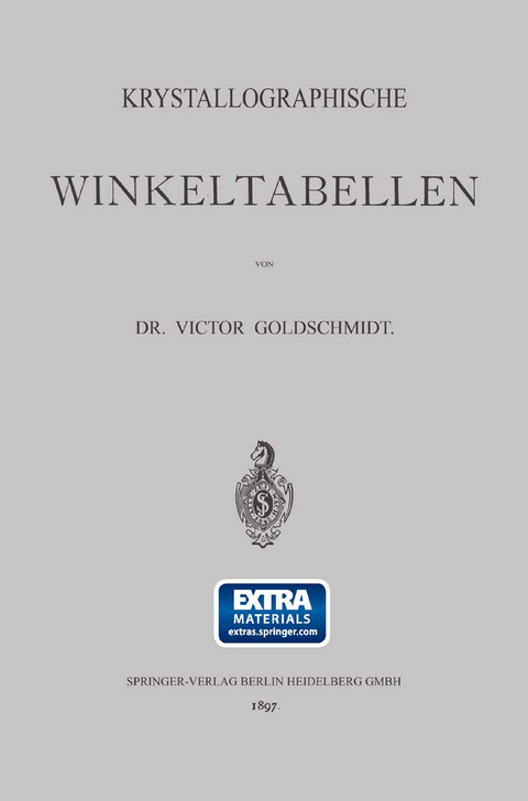 Krystallographische Winkeltabellen - Victor Goldschmidt