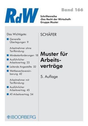 Muster f&uuml;r Arbeitsvertr&auml;ge - Gerd Sch&auml;fer