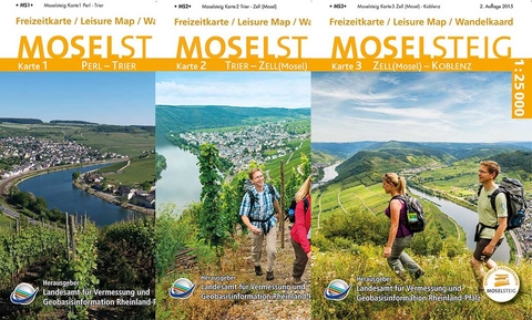 Moselsteig (WR) - 3-teiliges Kartenset -  Landesamt f&uuml;r Vermessung und Geobasisinformation Rheinland-Pfalz