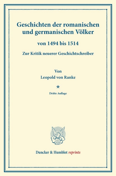 Geschichten der romanischen und germanischen V&ouml;lker - Leopold von Ranke