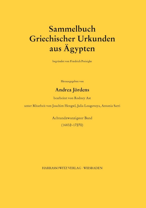 Sammelbuch griechischer Urkunden aus &Auml;gypten - 