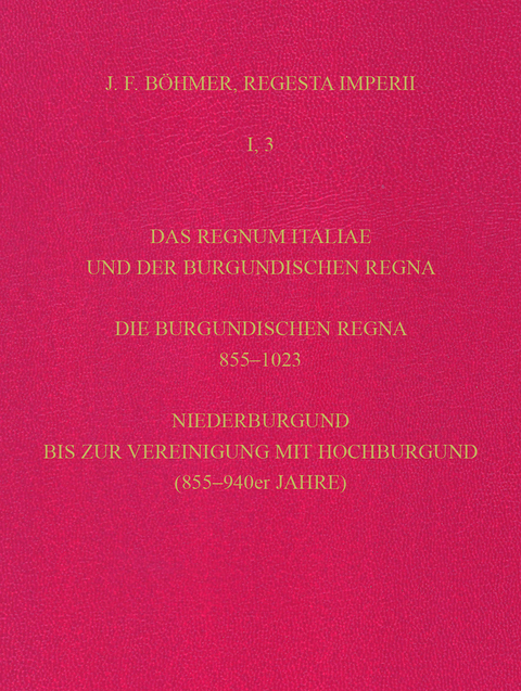 Regesta Imperii. I. Die Regesten des Kaiserreichs unter den Karolingern 751-918 (987/1032)