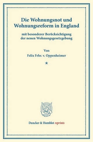 Die Wohnungsnot und Wohnungsreform in England