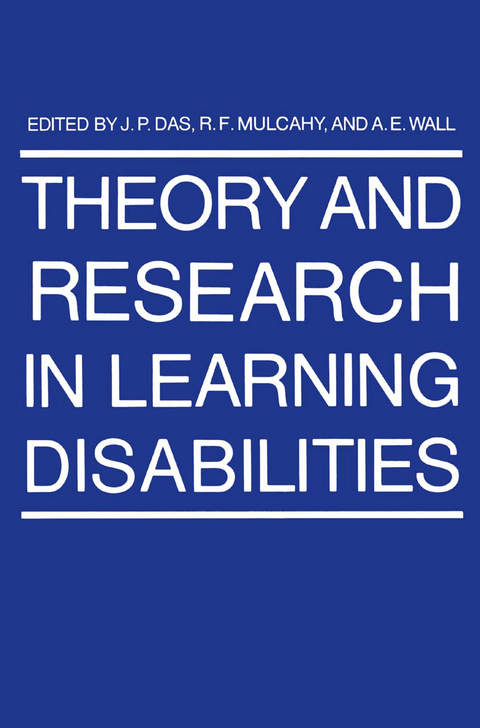 Theory and Research in Learning Disabilities - J.P. Das