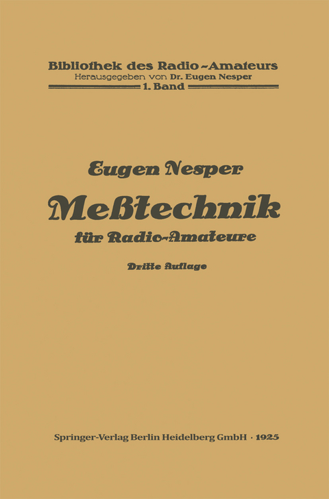 Me&szlig;technik f&uuml;r Radio-Amateure - Eugen Nesper