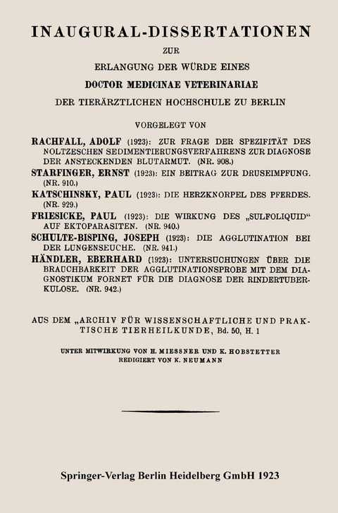 Zur Frage der Spezifit&auml;t des Noltzeschen Sedimentierungsverfahrens zur Diagnose der ansteckenden Blutarmut - Adolf Rachfall