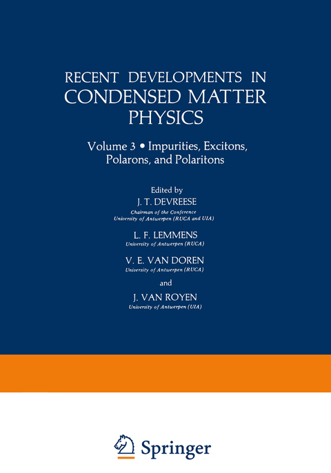 Recent Developments in Condensed Matter Physics - 