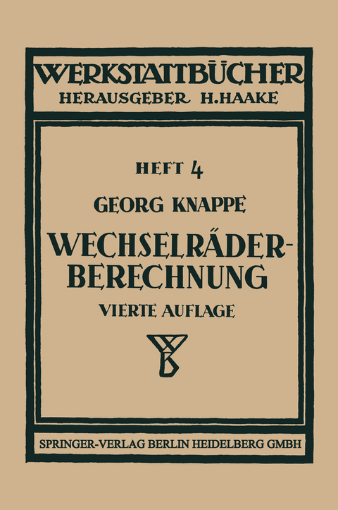 Wechselräderberechnung für Drehbänke - Georg Knappe
