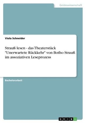 Strau&szlig; lesen - das Theaterst&uuml;ck "Unerwartete R&uuml;ckkehr" von Botho Strau&szlig; im assoziativen Leseprozess - Viola Schneider