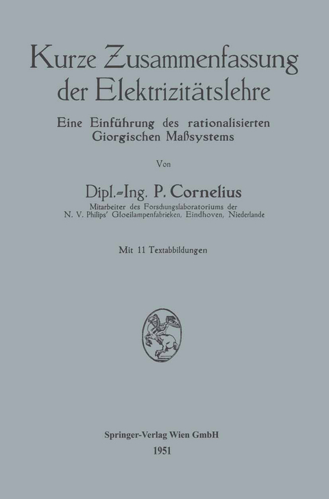 Kurze Zusammenfassung der Elektrizit&auml;tslehre - Peter Cornelius