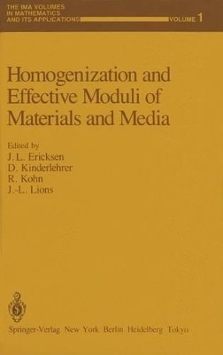 Homogenization and Effective Moduli of Materials and Media - 