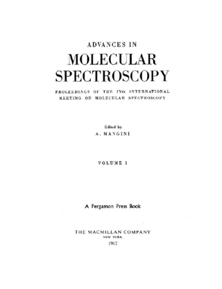 Advances in Molecular Spectroscopy