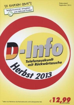 D-Info mit R&uuml;ckw&auml;rtssuche Herbst 2013, 1 CD-ROM