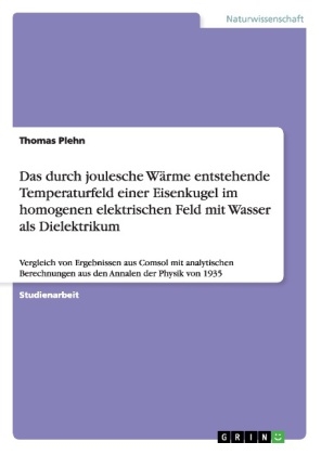 Das durch joulesche W&auml;rme entstehende Temperaturfeld  einer Eisenkugel im homogenen elektrischen Feld mit Wasser als Dielektrikum - Thomas Plehn
