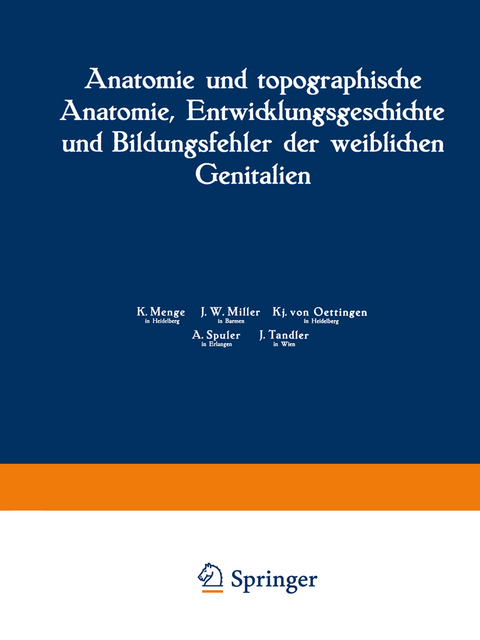 Anatomie und topographische Anatomie, Entwicklungsgeschichte und Bildungsfehler der weiblichen Genitalien - K. Menge, J. W. Miller, Kj. von Oettingen, A. Spuler, J. Tandler