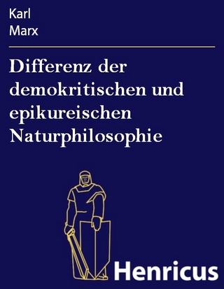 Differenz der demokritischen und epikureischen Naturphilosophie