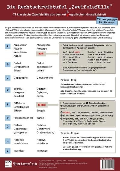 Die Rechtschreibtafel "Zweifelsf&auml;lle" - Christian Stang