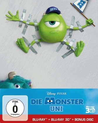 Die Monster Uni Steelbook 3D, 3 Blu-rays