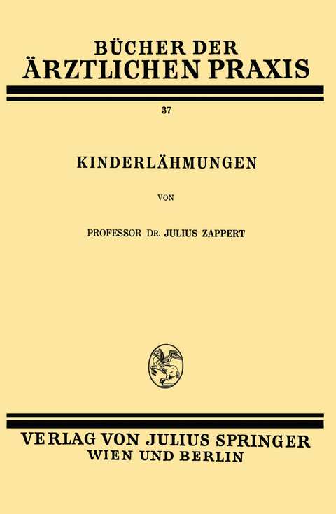 Kinderl&auml;hmungen - Julius Zappert