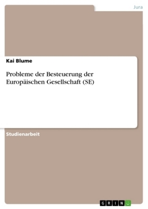 Probleme der Besteuerung der Europ&Atilde;&curren;ischen Gesellschaft (SE) - Kai Blume