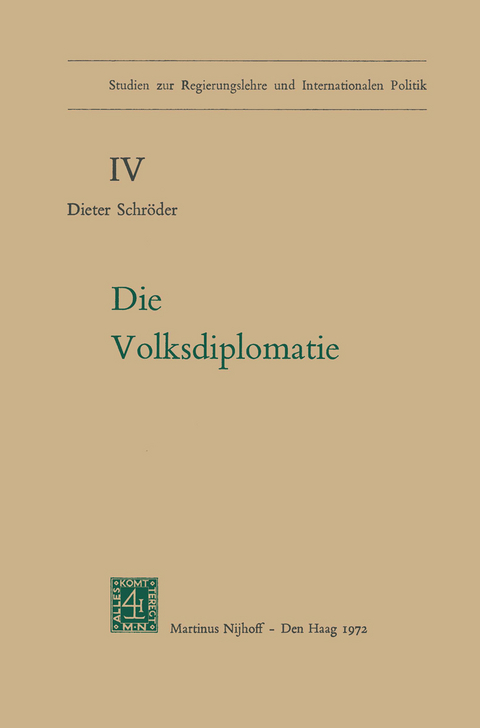 Die Volksdiplomatie - D. Schr&ouml;der