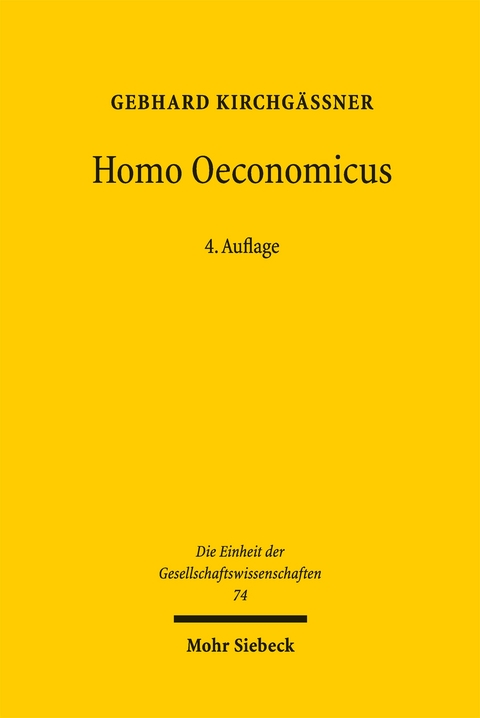 Homo oeconomicus - Gebhard Kirchg&auml;ssner