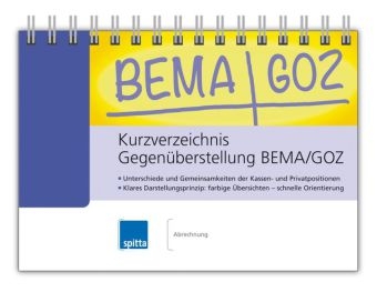 Kurzverzeichnis Gegen&uuml;berstellung BEMA/GOZ - Jana Brandt
