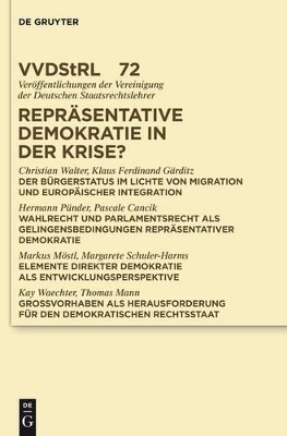 Repr&auml;sentative Demokratie in der Krise? - Christian Walter, Klaus Ferdinand G&auml;rditz, Hermann P&uuml;nder,  Et Al.