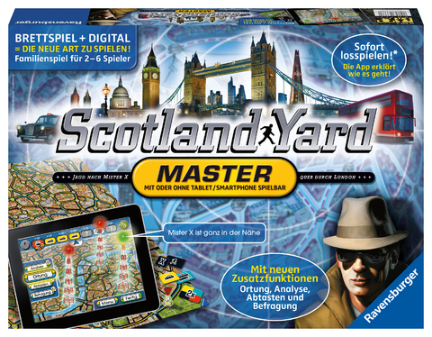 Ravensburger 26602 - Scotland Yard Master - Brettspiel, Klassiker mit App, f&uuml;r Kinder und Erwachsene, f&uuml;r 2-6 Spieler, ab 10 Jahren -  Projektteam III, Michael Schacht