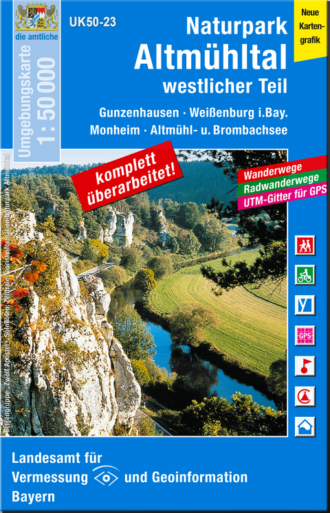 UK50-23 Naturpark Altm&uuml;hltal, westlicher Teil - Breitband und Vermessung Landesamt f&uuml;r Digitalisierung  Bayern