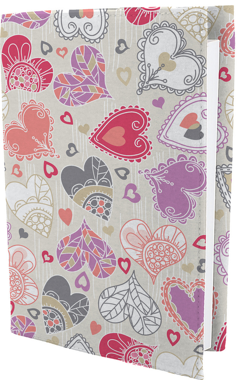 Buchh&uuml;lle Motiv "Herzensgr&uuml;&szlig;e"